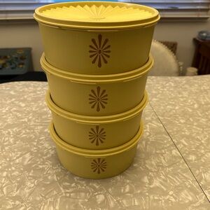Vintage Yellow Storage Containers